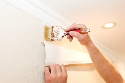 Pose de papier peint à Bergesserin — revêtements muraux et toiles de verre